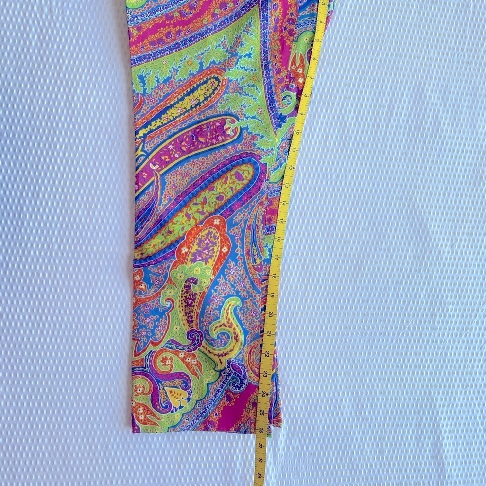 Lauren Ralph Lauren Paisley Pants Orange Purple Blue 12 Petite - Picture 7 of 8